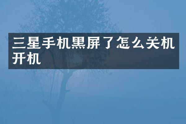三星手机黑屏了怎么关机开机