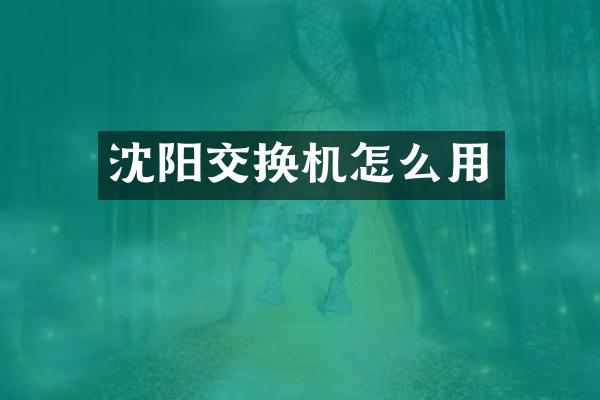 沈阳交换机怎么用