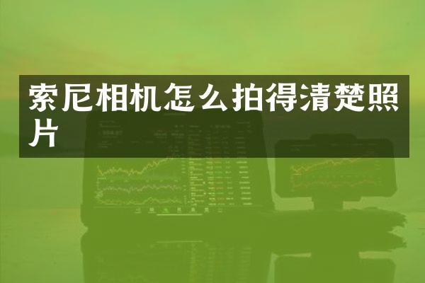 相机怎么拍得清楚照片