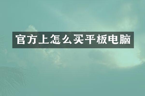 官方上怎么买平板电脑