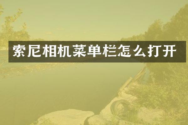 相机菜单栏怎么打开