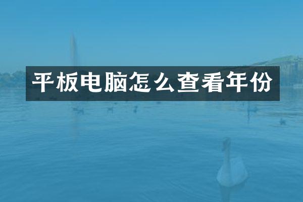 平板电脑怎么查看年份