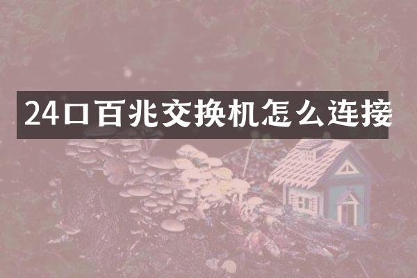 24口百兆交换机怎么连接