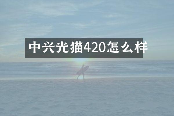 中兴光猫420怎么样