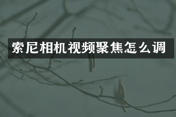 相机视频聚焦怎么调