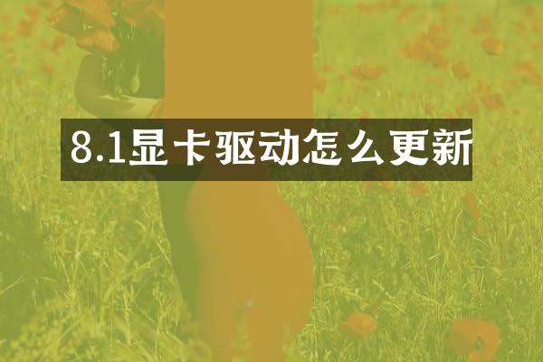 8.1显卡驱动怎么更新