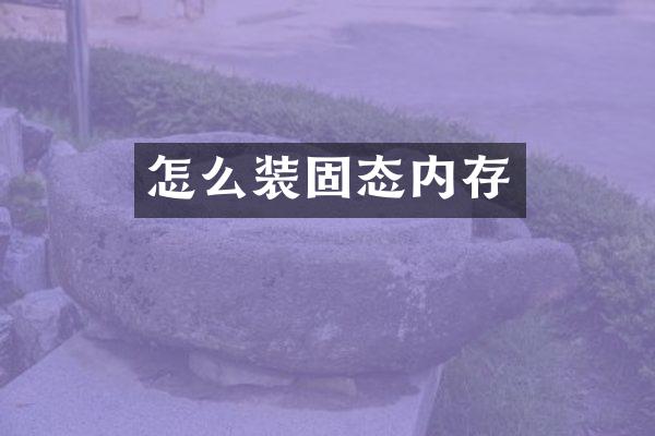怎么装固态内存