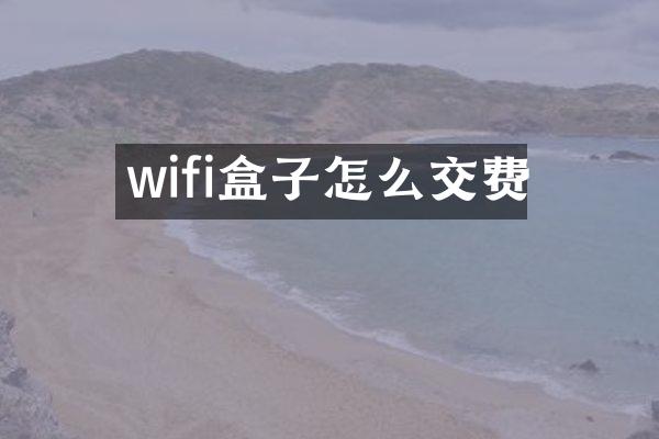 wifi盒子怎么交费