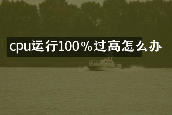 cpu运行100%过高怎么办