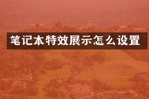 笔记本特效展示怎么设置