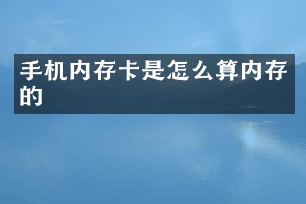 手机内存卡是怎么算内存的