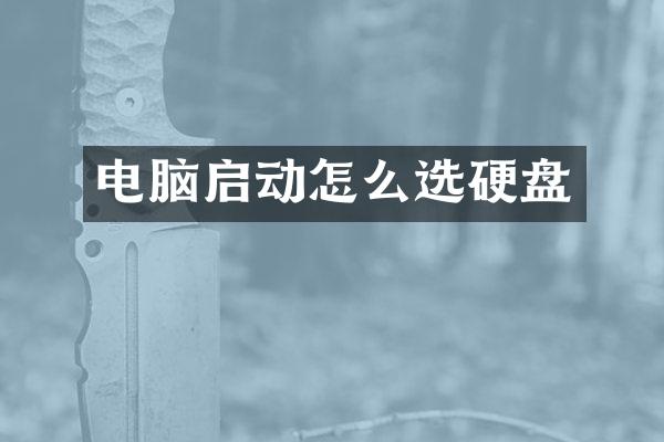 电脑启动怎么选硬盘