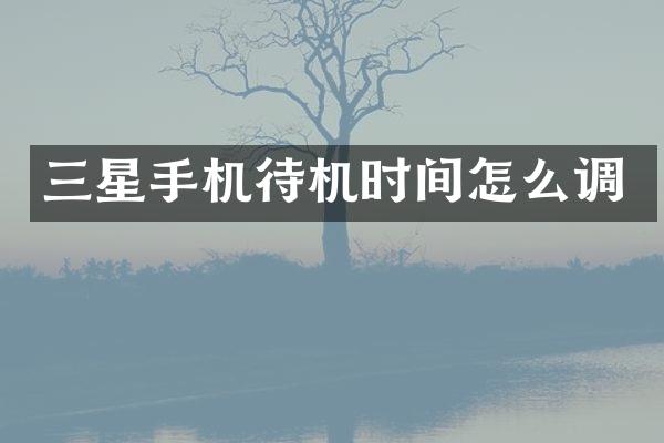 三星手机待机时间怎么调