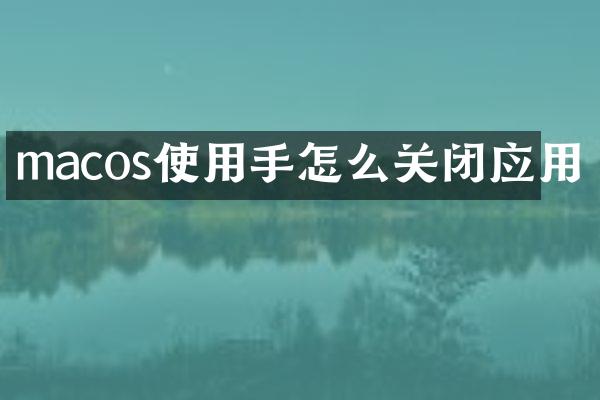 macos使用手怎么关闭应用