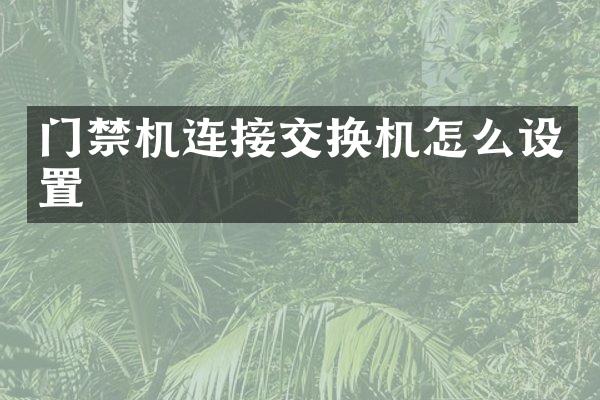 门禁机连接交换机怎么设置