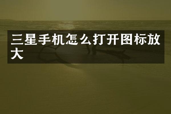 三星手机怎么打开图标放大