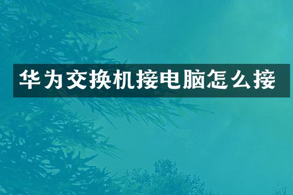 华为交换机接电脑怎么接