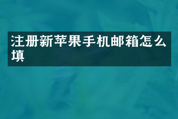 注册新苹果手机邮箱怎么填