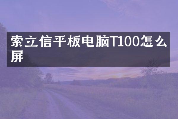 索立信平板电脑T100怎么截屏