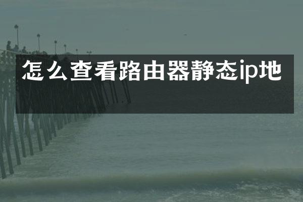 怎么查看路由器静态ip地址