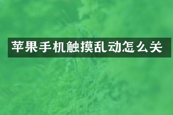 苹果手机触摸乱动怎么关