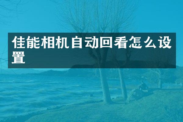 佳能相机自动回看怎么设置