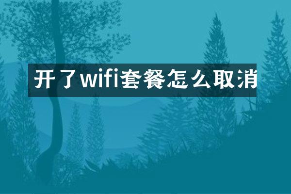开了wifi套餐怎么取消
