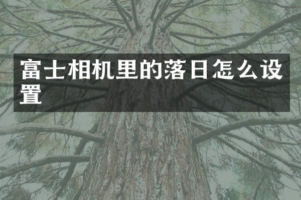 富士相机里的落日怎么设置