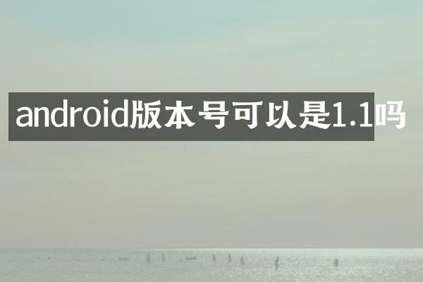 android版本号可以是1.1吗