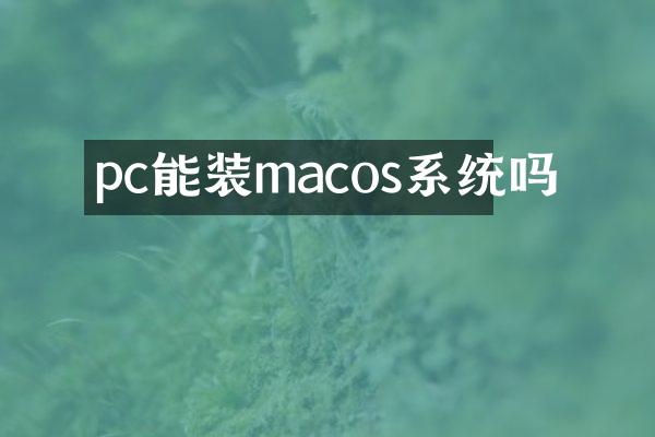 pc能装macos系统吗