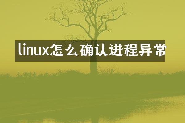 linux怎么确认进程异常