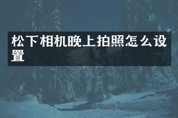 相机晚上拍照怎么设置
