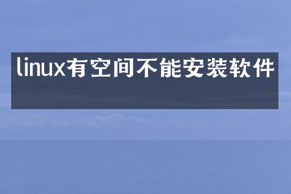 linux有空间不能安装软件吗