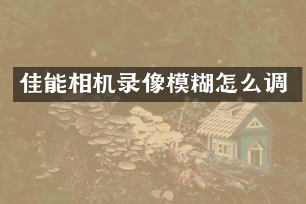 佳能相机录像模糊怎么调