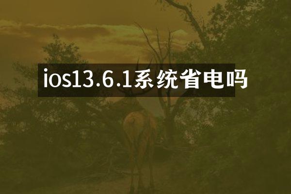 ios13.6.1系统省电吗