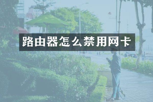 路由器怎么禁用网卡
