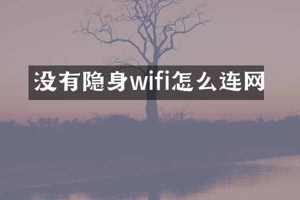 没有隐身wifi怎么连网