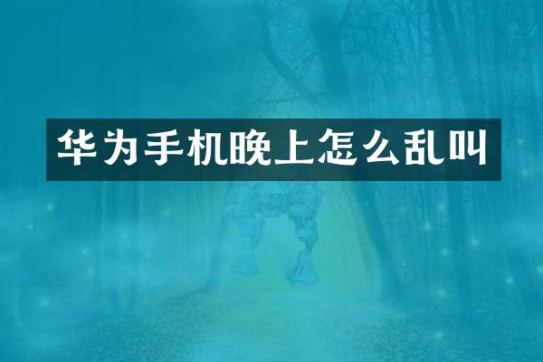 华为手机晚上怎么乱叫