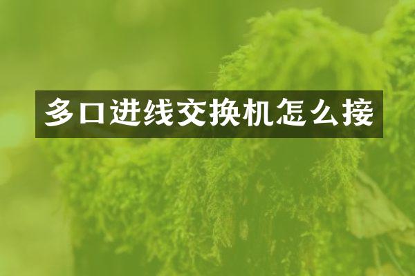 多口进线交换机怎么接