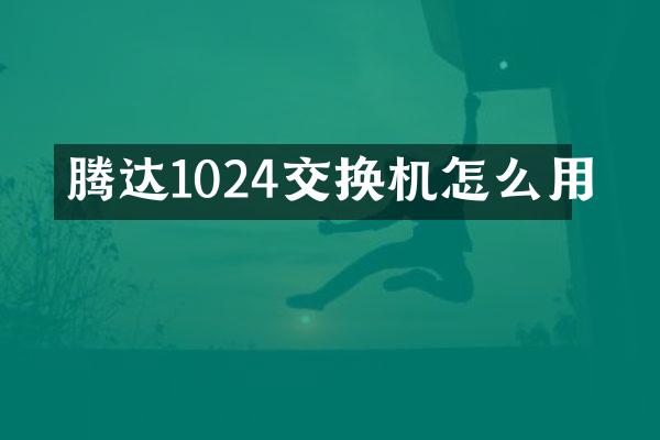 腾达1024交换机怎么用
