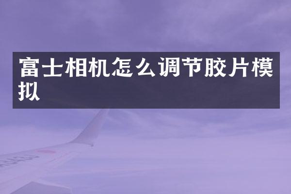富士相机怎么调节胶片模拟