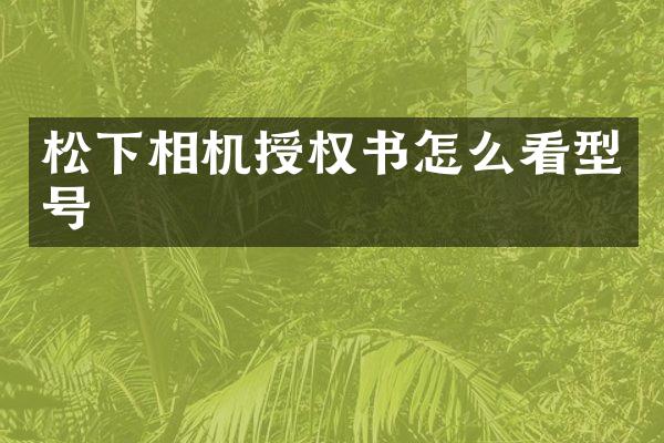 相机授权书怎么看型号