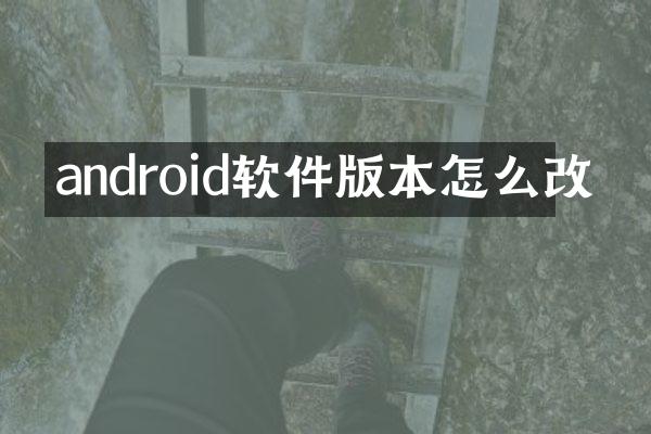 android软件版本怎么改