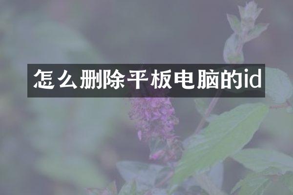 怎么删除平板电脑的id