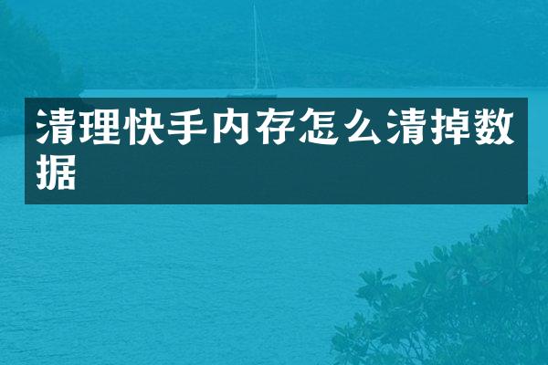 清理快手内存怎么清掉数据