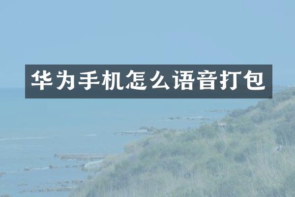 华为手机怎么语音打包