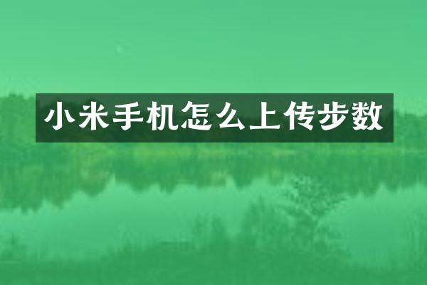 小米手机怎么上传步数