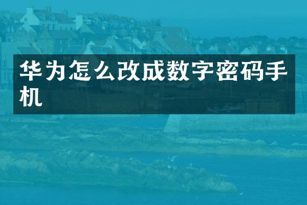 华为怎么改成数字密码手机