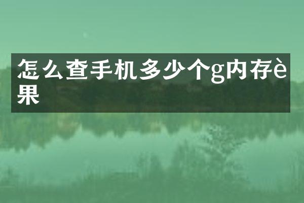 怎么查手机多少个g内存苹果