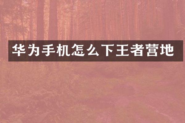 华为手机怎么下王者营地
